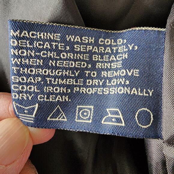 London Fog Charcoal Gray Double-Breasted Trench Coat Belted Size 6 - Picture 8 of 9